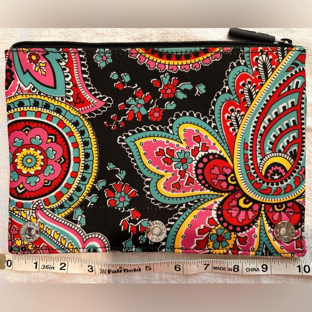 NWOT Vera Bradley PENCIL POUCH Parisian Paisley zip art for Backpack School Work